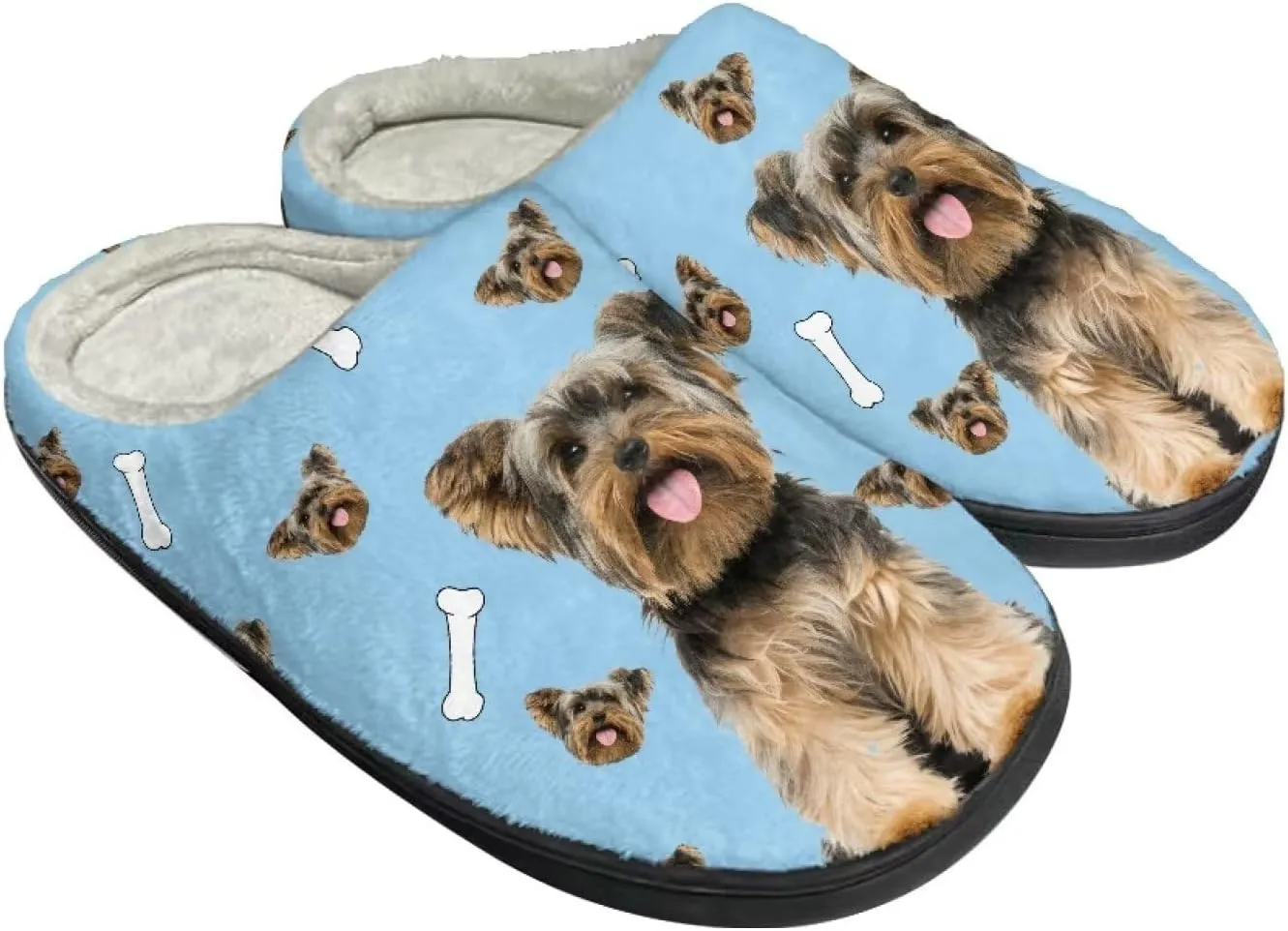 Suobstales Slippers for Women Men Anti-Slip House Sippers Soft Plush Warm Bedroom Shoes, Cozy Indoor Outdoor Slippers