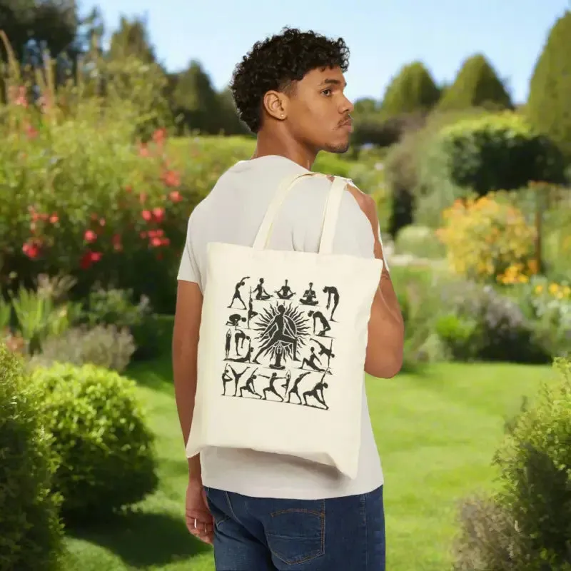Surya Namaskar Yoga Cotton Canvas Tote Bag Essentials