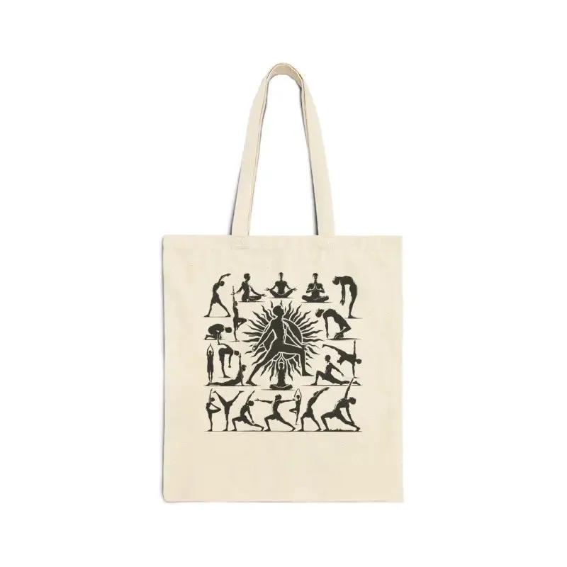 Surya Namaskar Yoga Cotton Canvas Tote Bag Essentials