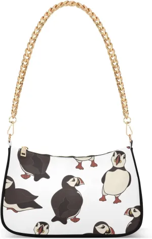 susiyo Shoulder Bag for Women Cute Puffin Sea Bird Small Shoulder Purse Bags Cute Hobo Tote Handbag Mini Clutch Purse