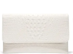 SWEETV Evening Clutch Purses for Women Elegant Wristlet Wallets Crocodile Pattern PU Leather Cross body Purse Formal/Wedding
