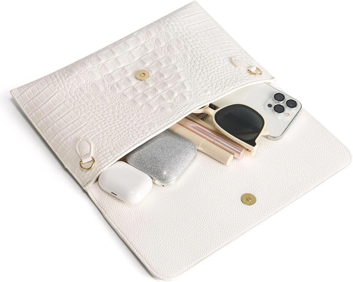 SWEETV Evening Clutch Purses for Women Elegant Wristlet Wallets Crocodile Pattern PU Leather Cross body Purse Formal/Wedding