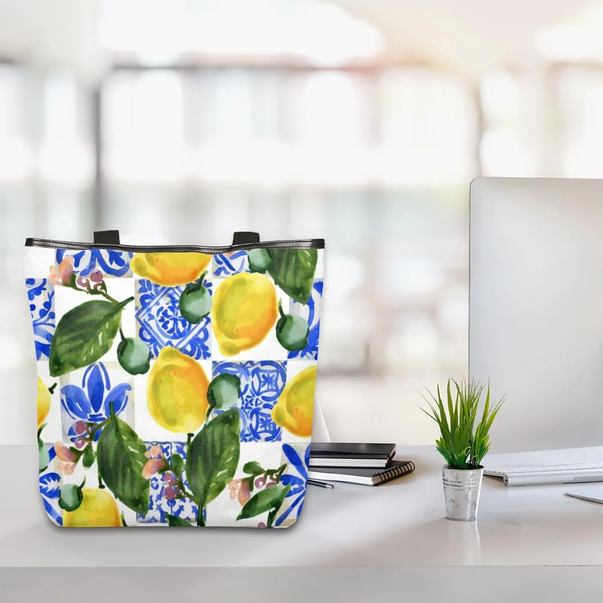 Tavisto Canvas Tote Bag,Cartoon Daisys Grocery Shopping Bags 11"x13.6"x4" Durable