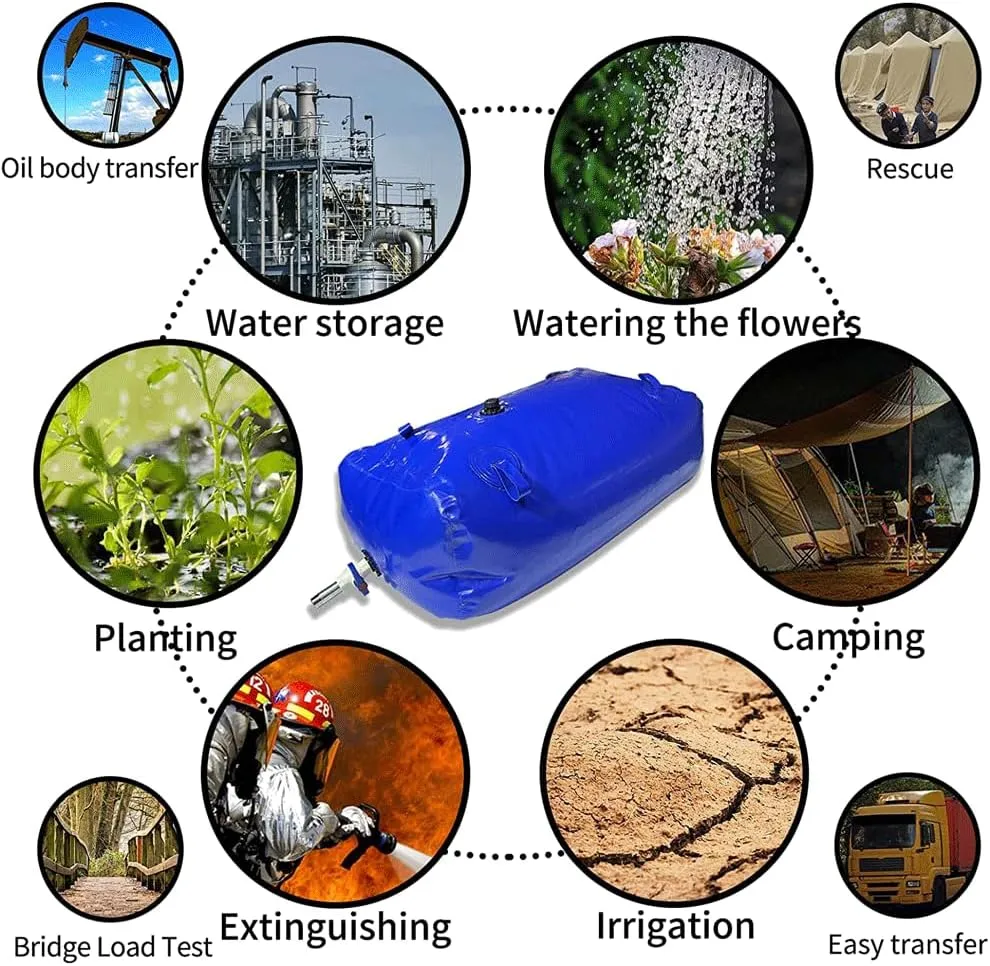 TCHAU Water Storage Bladde Outdoor Portable Water Bag Cylinder Outdoor Thickened Foldable Use Tanke Bucket Collapsible Portable Container Bag