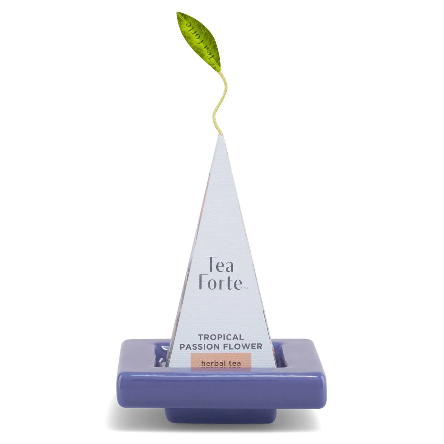 Tea Forte Demoiselle 3-Piece Premium Tea Gift Set with Indigo Cafe Cup and Lid, Tea Tray and 10 Count Mini Presentation Box, 2 of Each Blend Handcrafted Pyramid Infuser Tea Bags
