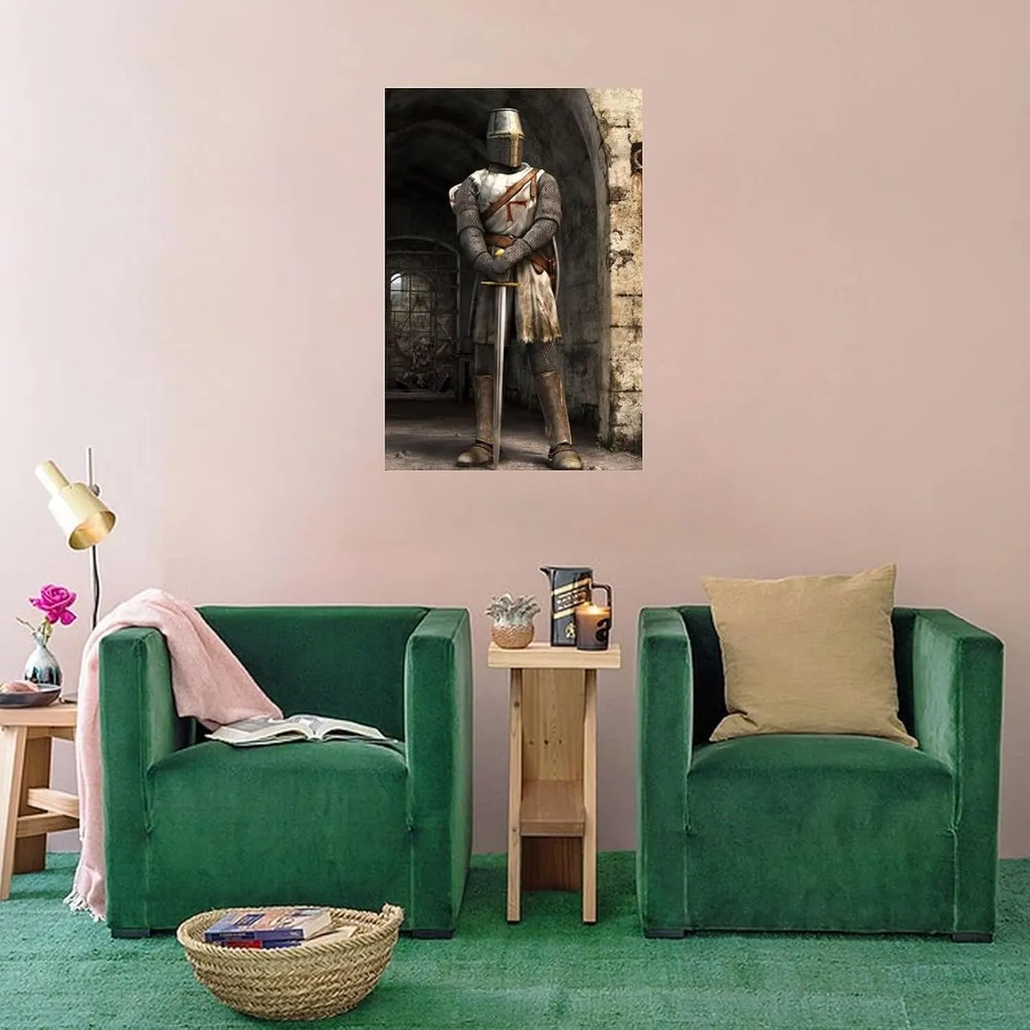 Templar Crusade European Art Poster Canvas Wall Art Poster Print Picture Paintings for Living Room Bedroom Office Decoration, Canvas Poster Art Gift for Family Friends.24x36inch(60x90cm)