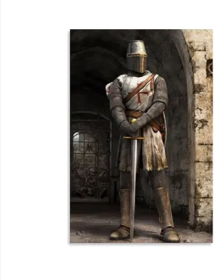 Templar Crusade European Art Poster Canvas Wall Art Poster Print Picture Paintings for Living Room Bedroom Office Decoration, Canvas Poster Art Gift for Family Friends.24x36inch(60x90cm)