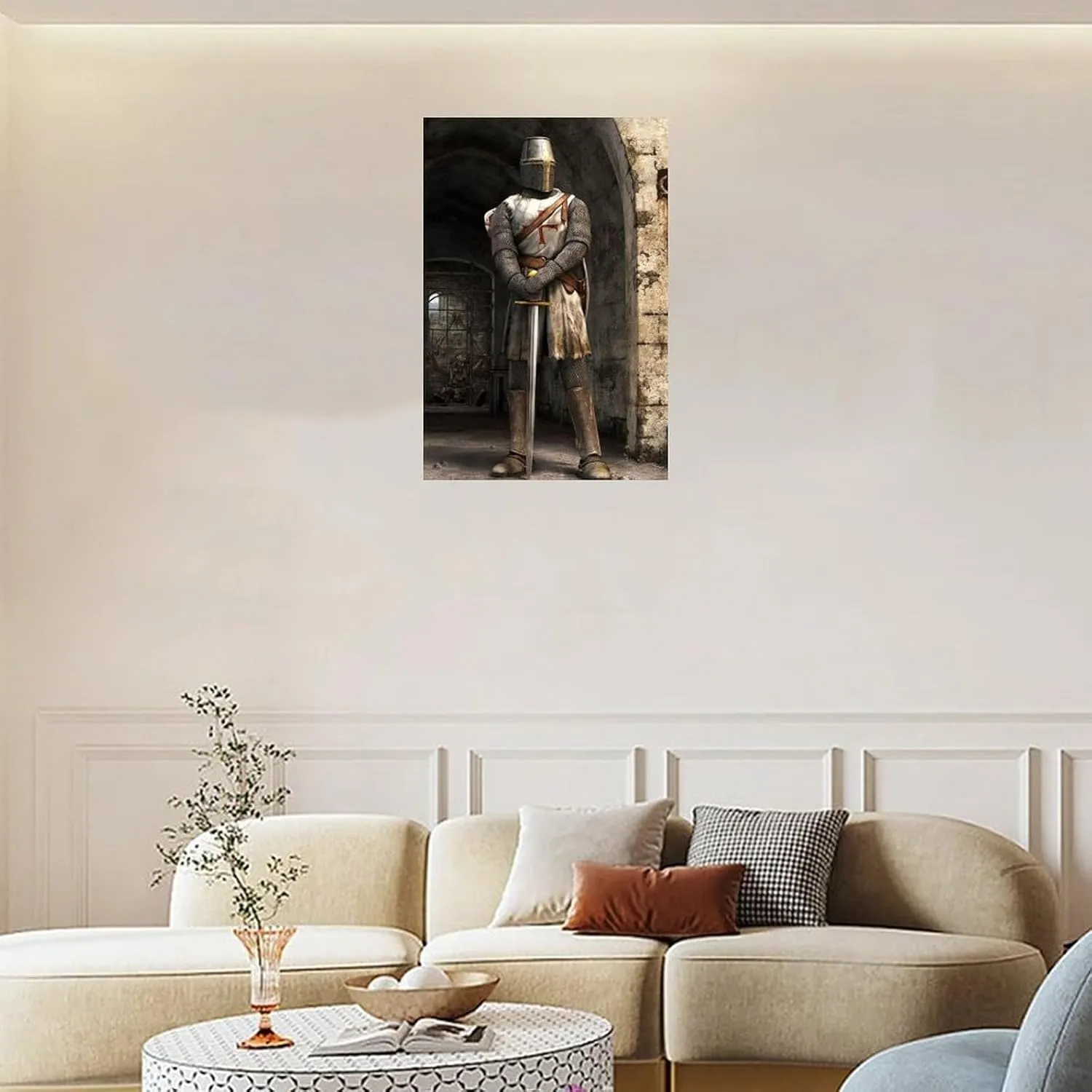 Templar Crusade European Art Poster Canvas Wall Art Poster Print Picture Paintings for Living Room Bedroom Office Decoration, Canvas Poster Art Gift for Family Friends.24x36inch(60x90cm)
