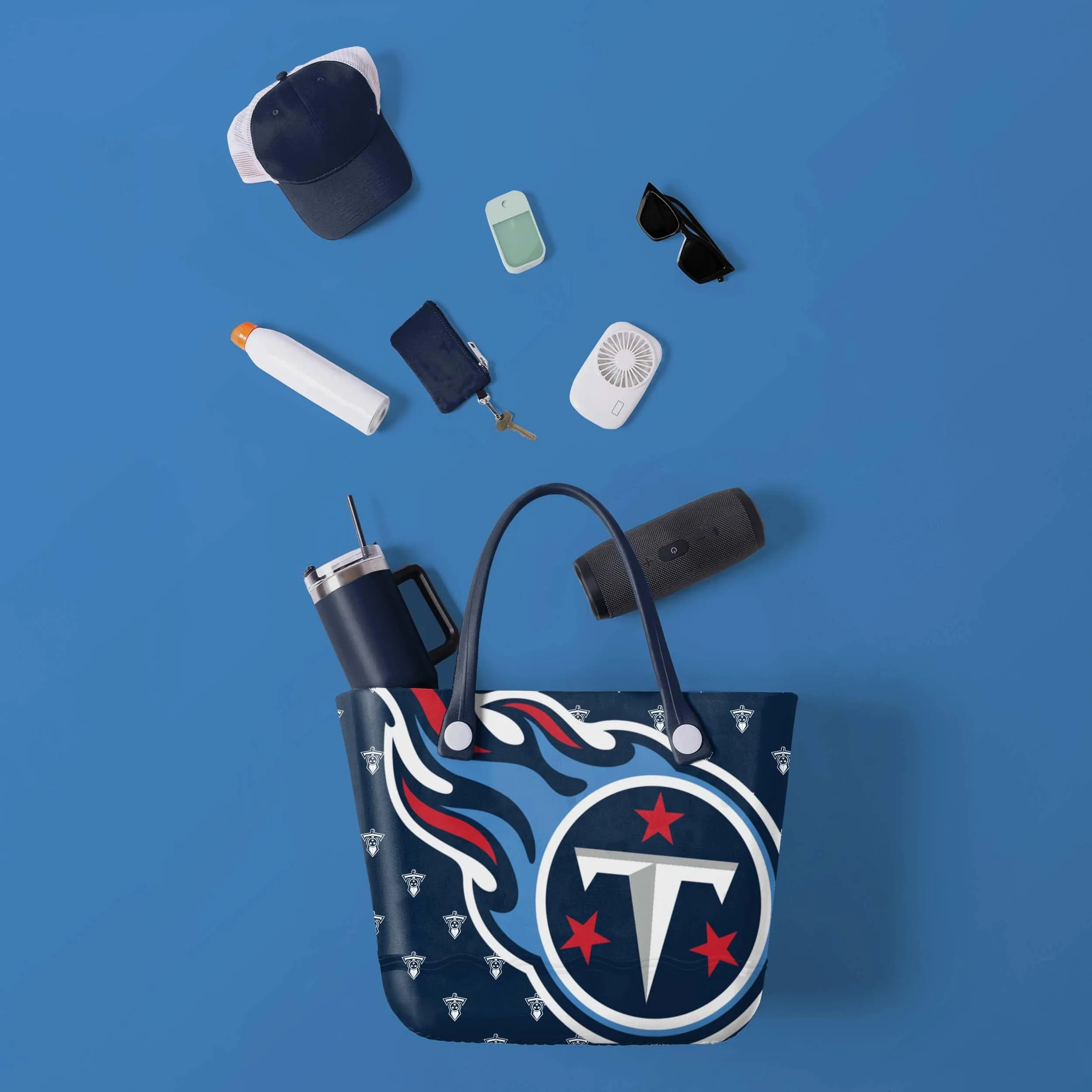 Tennessee Titans Big Logo Mini Print Tailgate Tote Bag