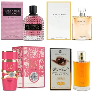 Top Sales 4 Piece Women Perfume Set Choco Musk/Valentine Milano/La Vida Bella/KA Candy Eau de Parfum, Women's Fragrance Sets with Luxury Gift Box for Daily Use