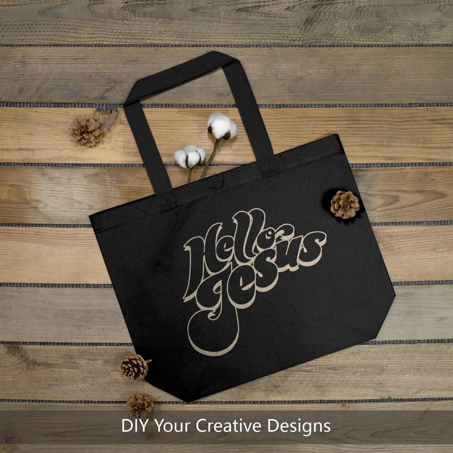 TOPDesign 6-Pack Canvas Tote Bags with Magnetic Snap, Reusable Grocery Shopping Bags, DIY Your Creative Designs