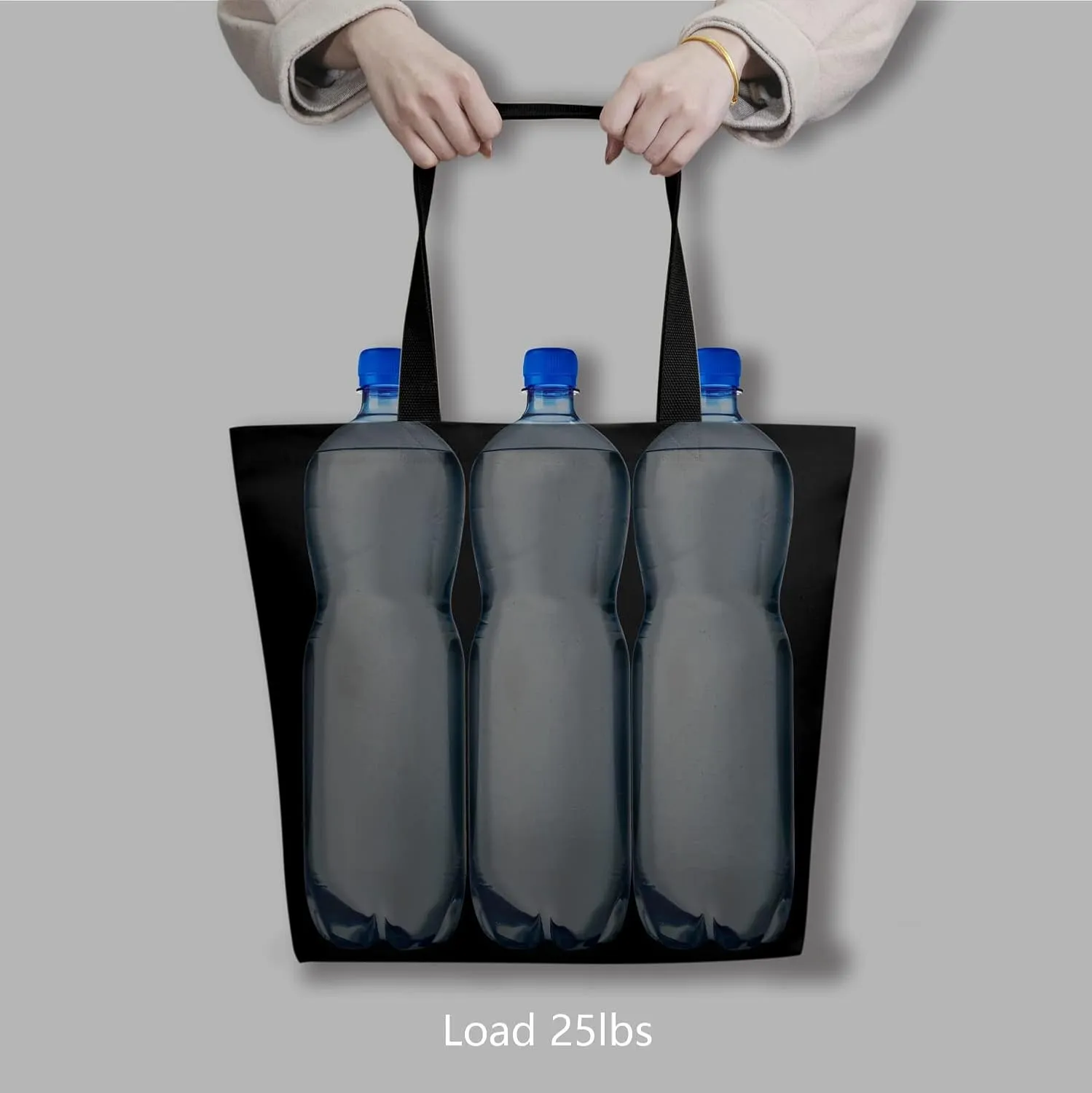 TOPDesign 6-Pack Canvas Tote Bags with Magnetic Snap, Reusable Grocery Shopping Bags, DIY Your Creative Designs