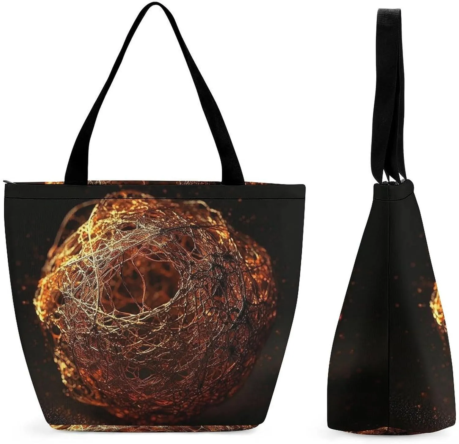 Tote Bag for Women Grocery Bag Colored Light Spots Foldable Shopping Bags Reusable Large Tote Bag
