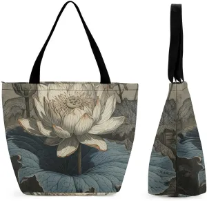 Tote Bag for Women Grocery Bag Lighthouse at Sunset Foldable Shopping Bags Reusable Large Tote Bag
