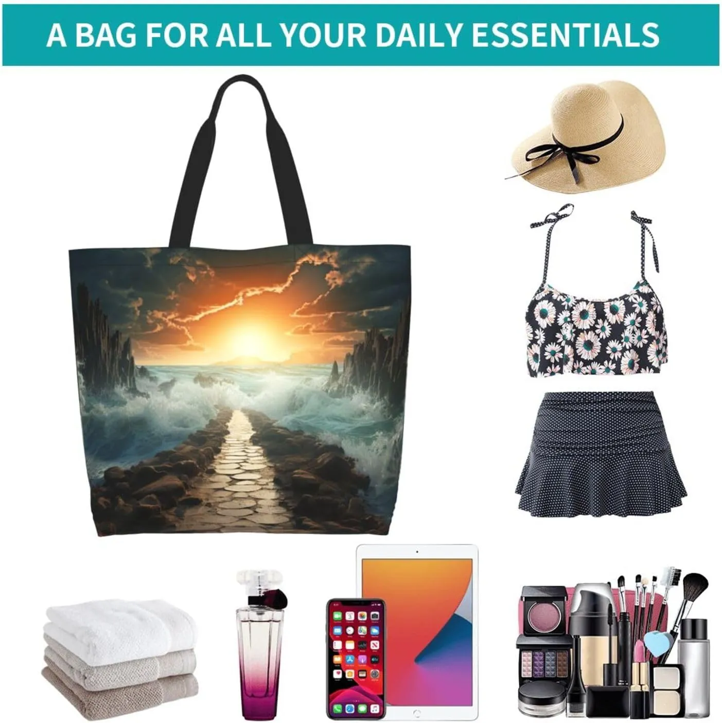 Tote Bag for Women Grocery Bag Reusable Shopping Bag Math question Handbag Foldable Shoulder Bag