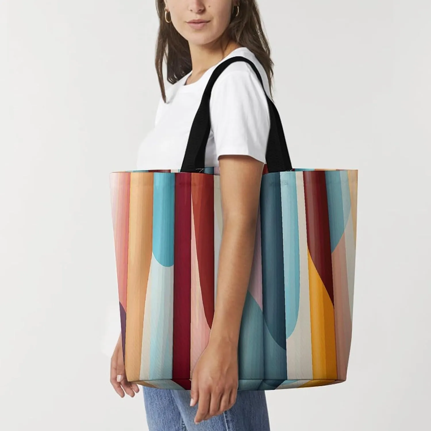 Tote Bag for Women Large Capacity Tote Bags Bold Color Blocks Handbag Crossbody Bag Shopping Bags Shoulder Bag