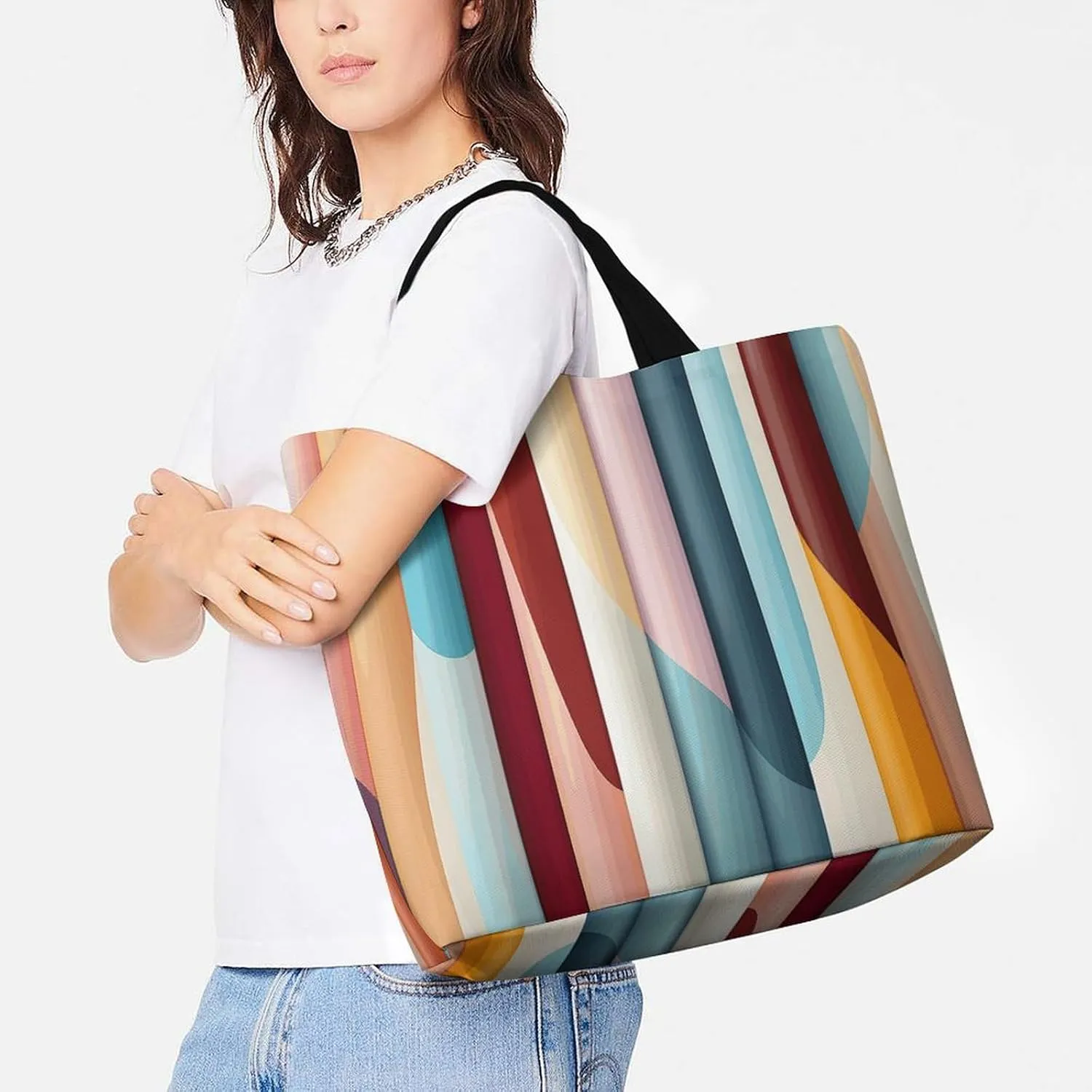 Tote Bag for Women Large Capacity Tote Bags Bold Color Blocks Handbag Crossbody Bag Shopping Bags Shoulder Bag