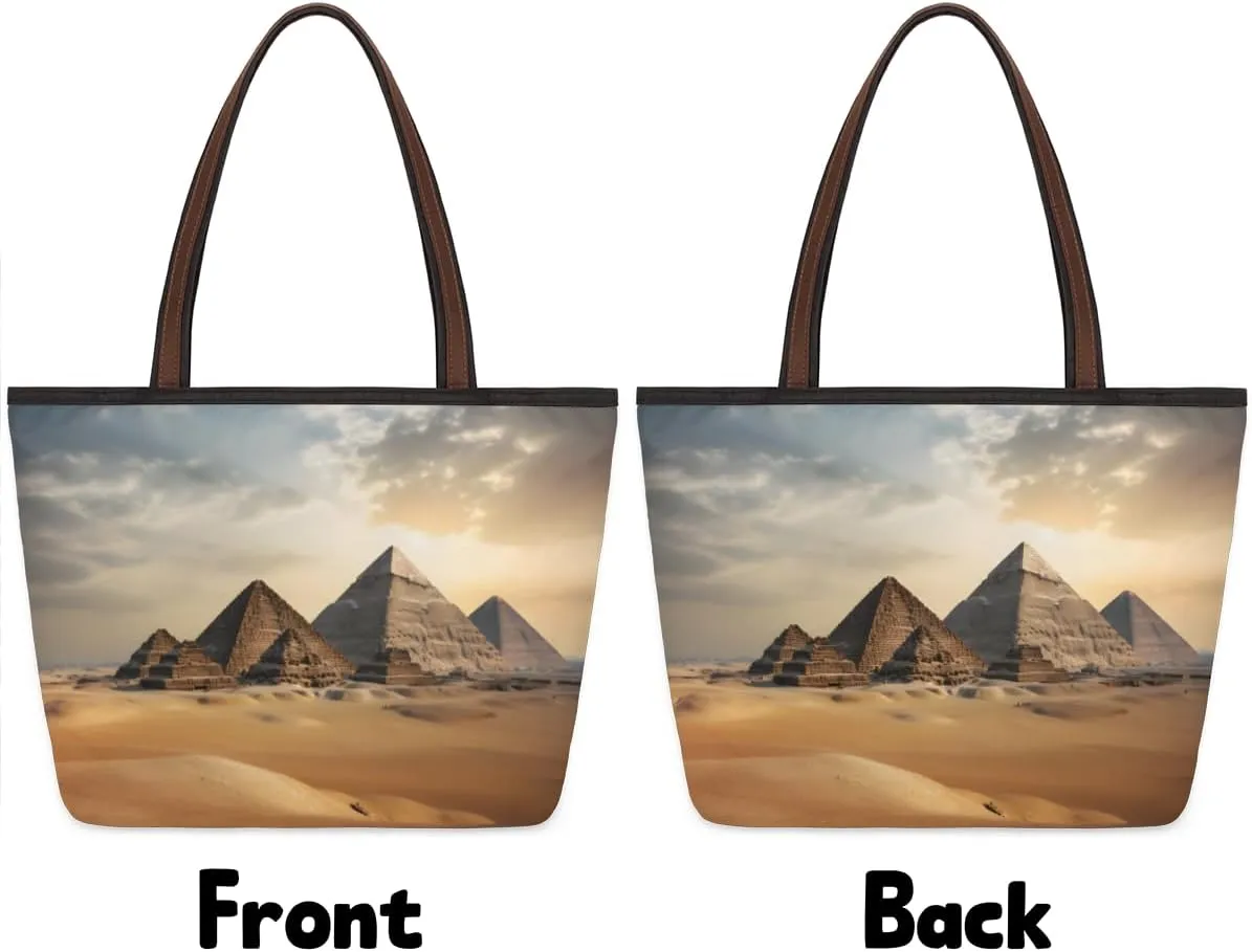 Tote Bag for Women with Zipper Large Capacity Top Handle Casual Shoulder Bag Handbag Reusable Shopping