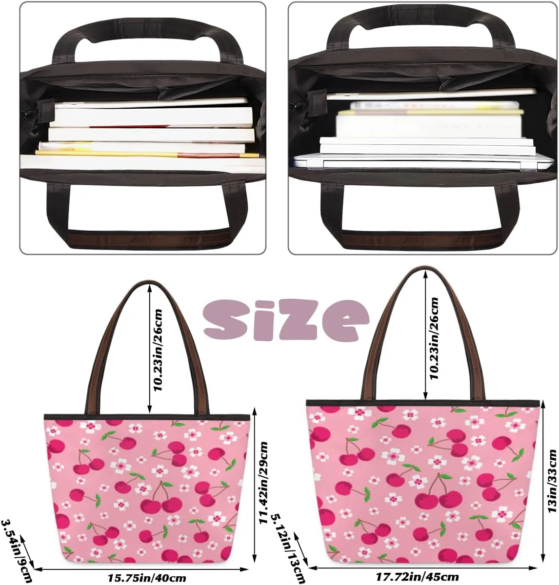 Tote Bag for Women with Zipper Large Capacity Top Handle Casual Shoulder Bag Handbag Reusable Shopping