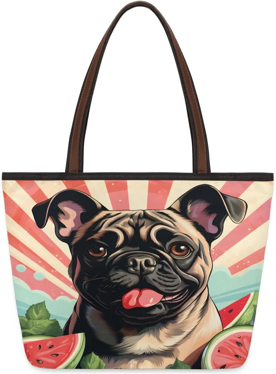 Tote Bag for Women with Zipper Large Capacity Top Handle Casual Shoulder Bag Handbag Reusable Shopping
