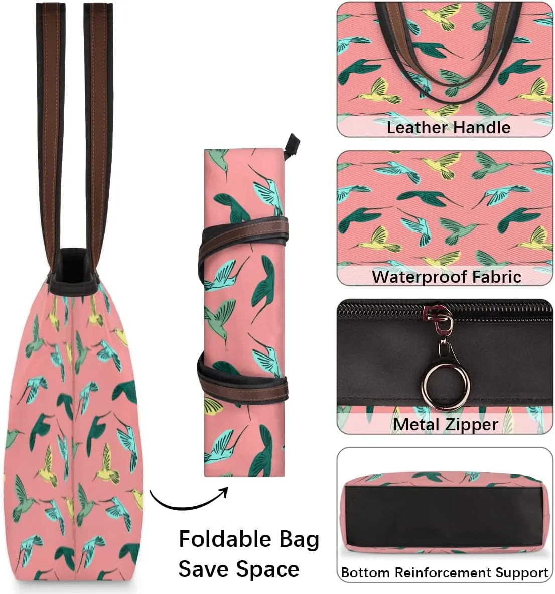 Tote Bag for Women with Zipper Large Capacity Top Handle Casual Shoulder Bag Handbag Reusable Shopping
