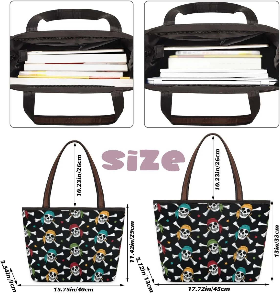 Tote Bag for Women with Zipper Large Capacity Top Handle Casual Shoulder Bag Handbag Reusable Shopping