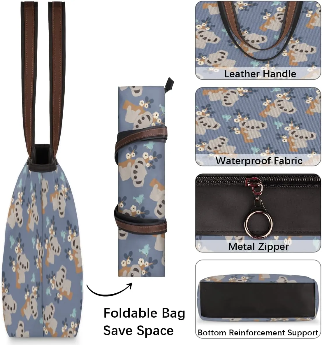 Tote Bag for Women with Zipper Large Capacity Top Handle Casual Shoulder Bag Handbag Reusable Shopping