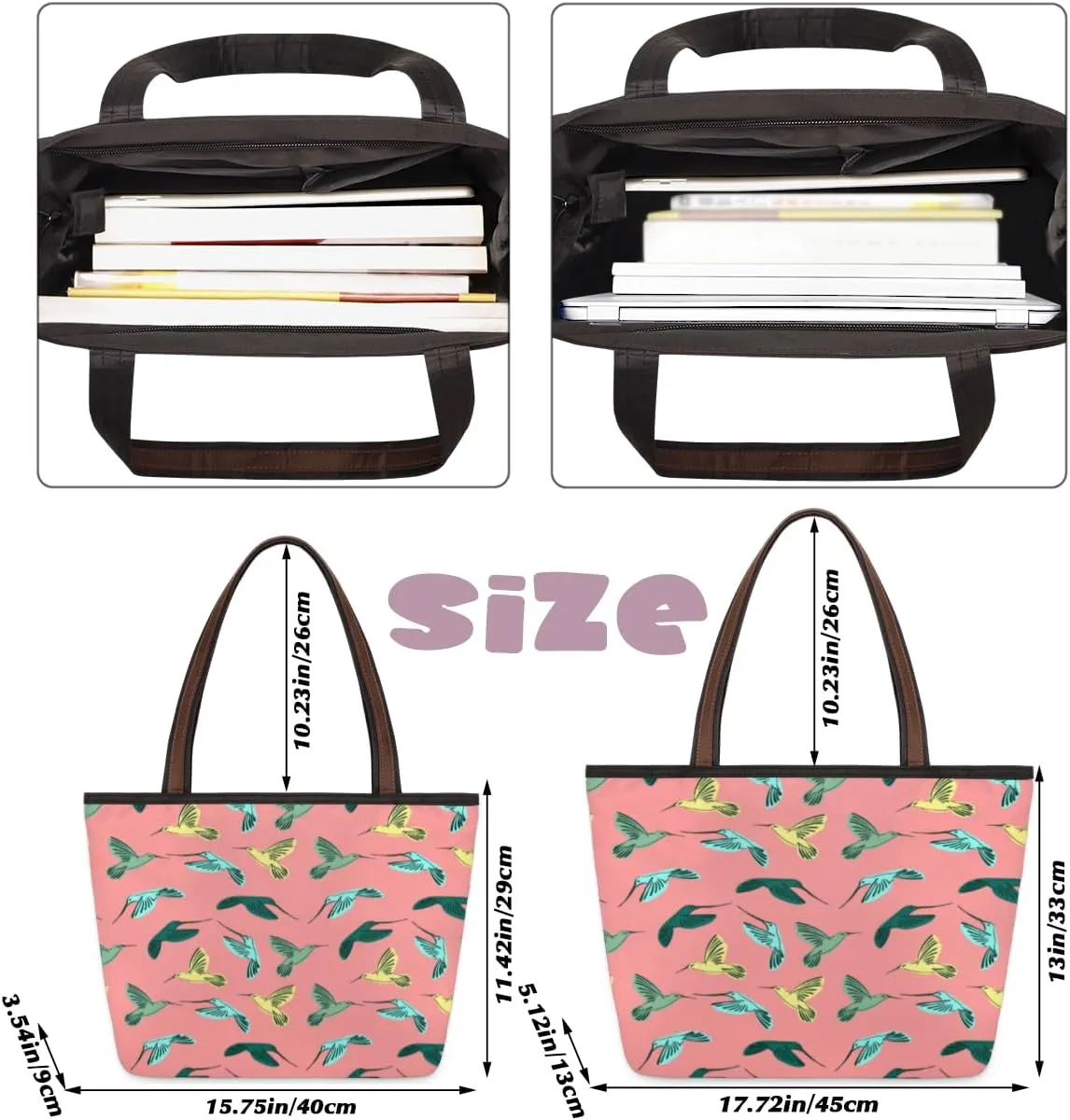 Tote Bag for Women with Zipper Large Capacity Top Handle Casual Shoulder Bag Handbag Reusable Shopping