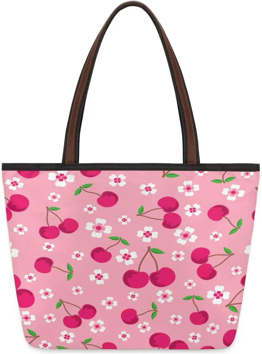 Tote Bag for Women with Zipper Large Capacity Top Handle Casual Shoulder Bag Handbag Reusable Shopping