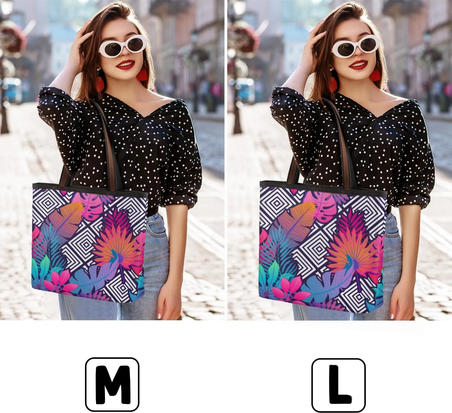 Tote Bag for Women with Zipper Large Capacity Top Handle Casual Shoulder Bag Handbag Reusable Shopping