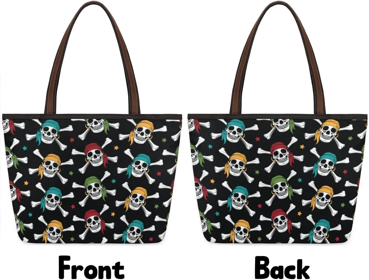 Tote Bag for Women with Zipper Large Capacity Top Handle Casual Shoulder Bag Handbag Reusable Shopping