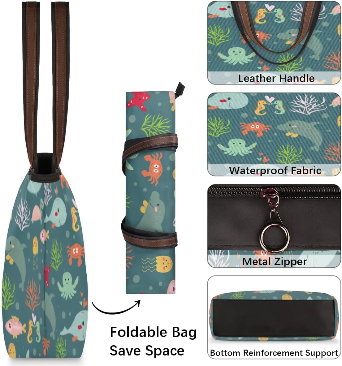 Tote Bag for Women with Zipper Large Capacity Top Handle Casual Shoulder Bag Handbag Reusable Shopping