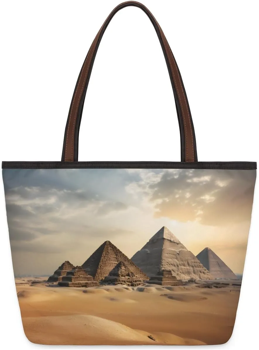 Tote Bag for Women with Zipper Large Capacity Top Handle Casual Shoulder Bag Handbag Reusable Shopping
