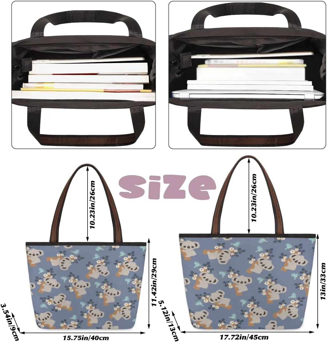 Tote Bag for Women with Zipper Large Capacity Top Handle Casual Shoulder Bag Handbag Reusable Shopping