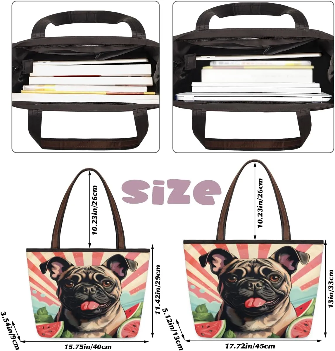 Tote Bag for Women with Zipper Large Capacity Top Handle Casual Shoulder Bag Handbag Reusable Shopping