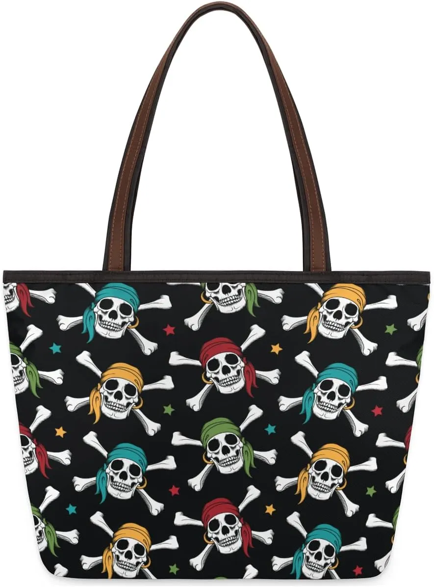 Tote Bag for Women with Zipper Large Capacity Top Handle Casual Shoulder Bag Handbag Reusable Shopping