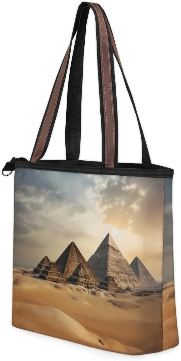 Tote Bag for Women with Zipper Large Capacity Top Handle Casual Shoulder Bag Handbag Reusable Shopping
