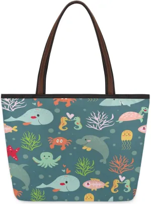 Tote Bag for Women with Zipper Large Capacity Top Handle Casual Shoulder Bag Handbag Reusable Shopping