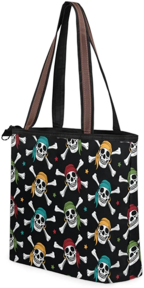 Tote Bag for Women with Zipper Large Capacity Top Handle Casual Shoulder Bag Handbag Reusable Shopping