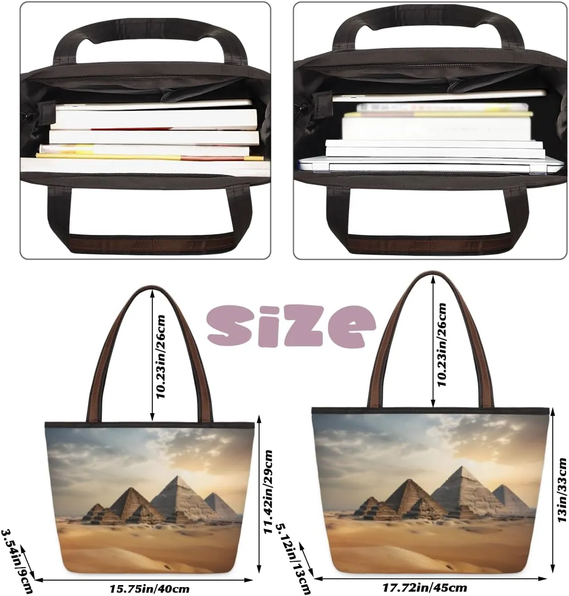 Tote Bag for Women with Zipper Large Capacity Top Handle Casual Shoulder Bag Handbag Reusable Shopping