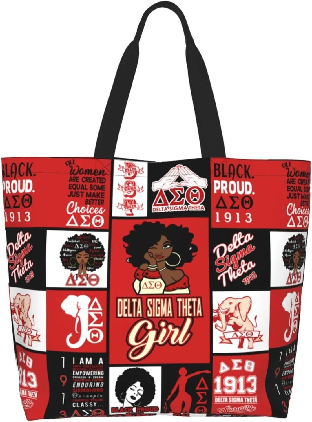 Tote Bag Sorority Gifts Woman Travel Foldable Reusable Canvas Storage Bag Shopping