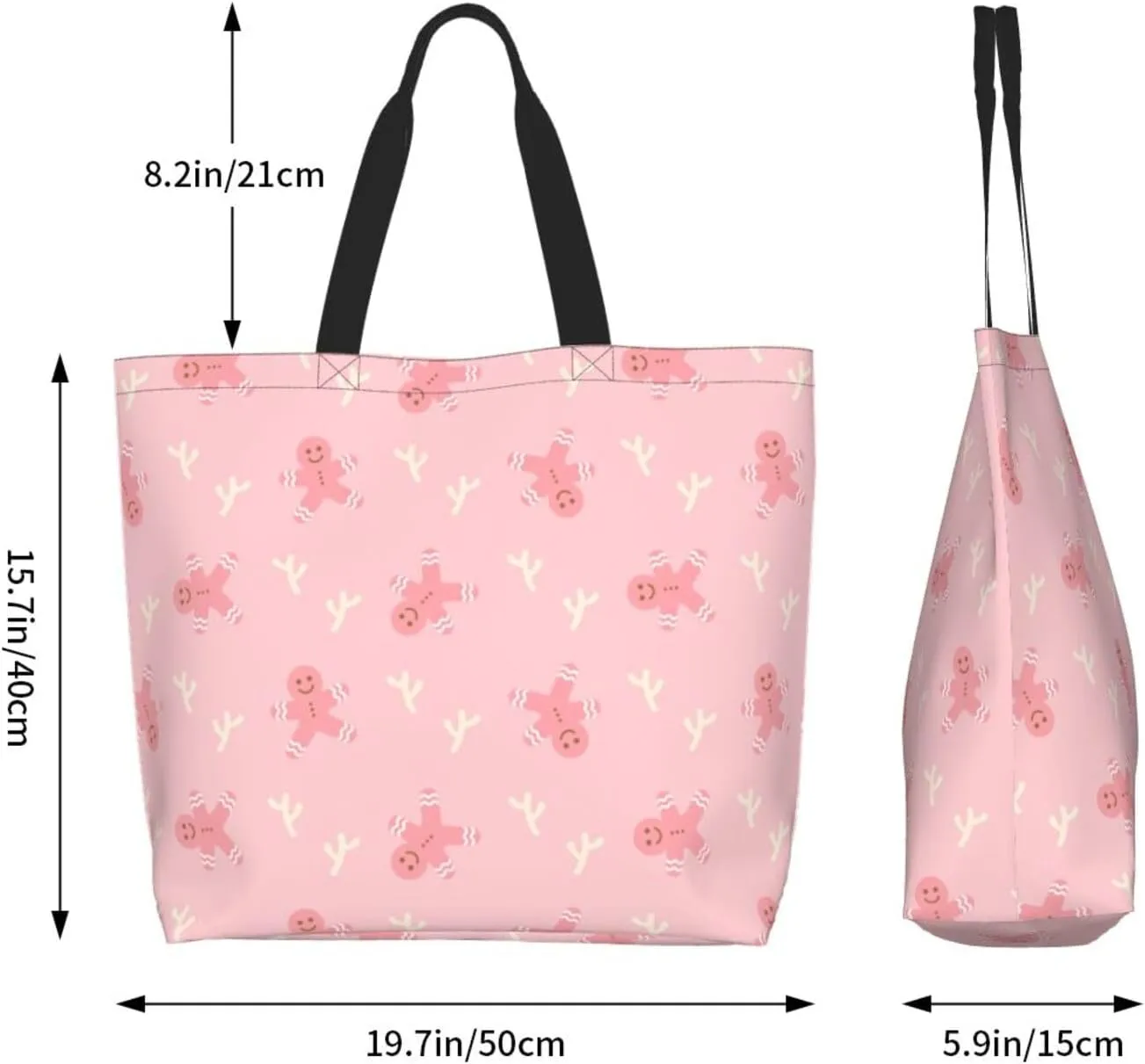 Tote Bag - Women's Large Casual Shoulder Handbag - Reusable Shopping Grocery Bag