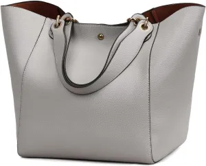 Tote Handbag for Women Large Capacity Work PU Leather Bucket Purse Designer Satchel Hobo Shoulder Bag