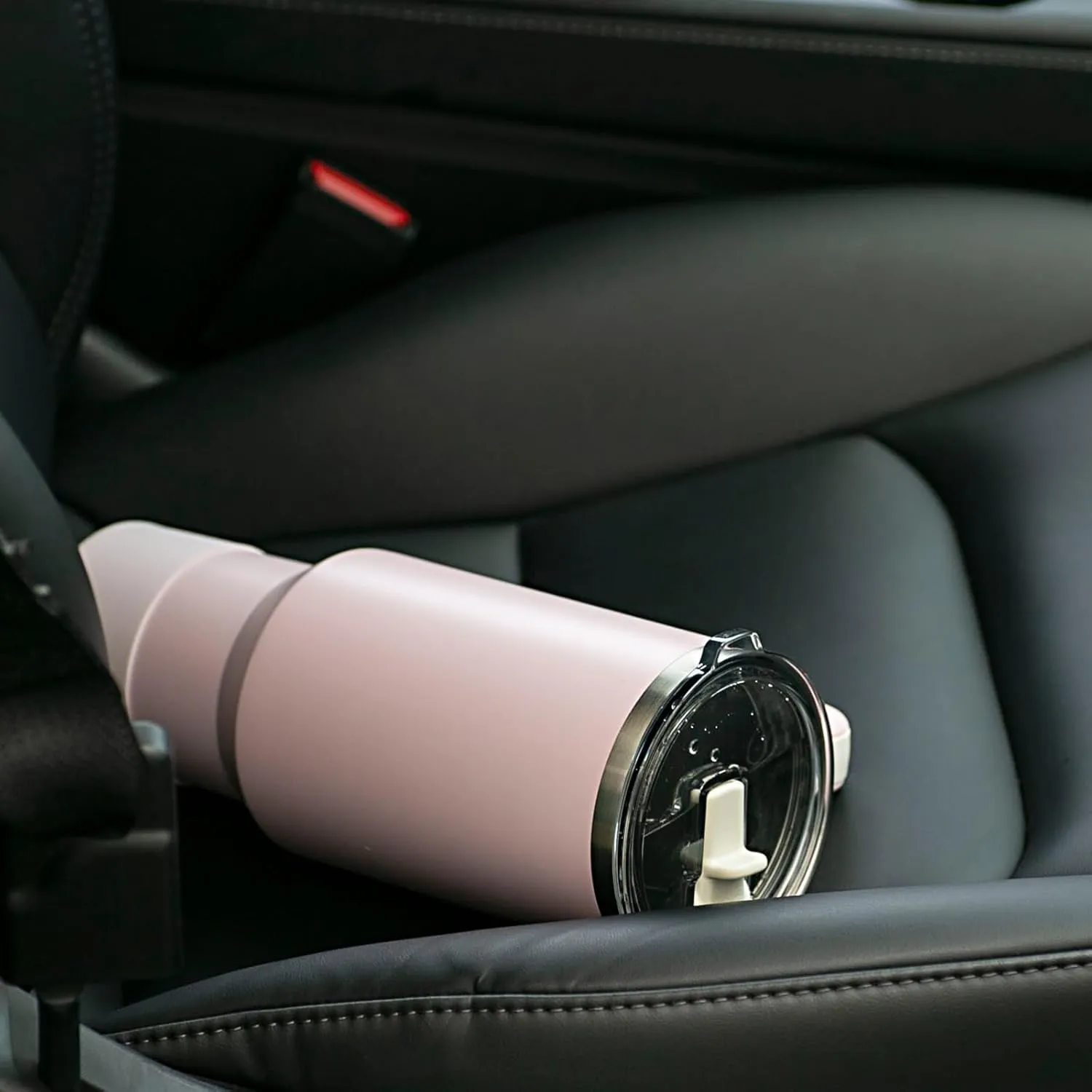 Travel 40oz Water Bottle, Insulated Water Bottle with Detachable Flip Straw for Easy Cleaning, Fits in Cup Holder, 100% Leakproof Tumbler-Reusable, Stainless Steel, Gifts for Women/Men-Pink