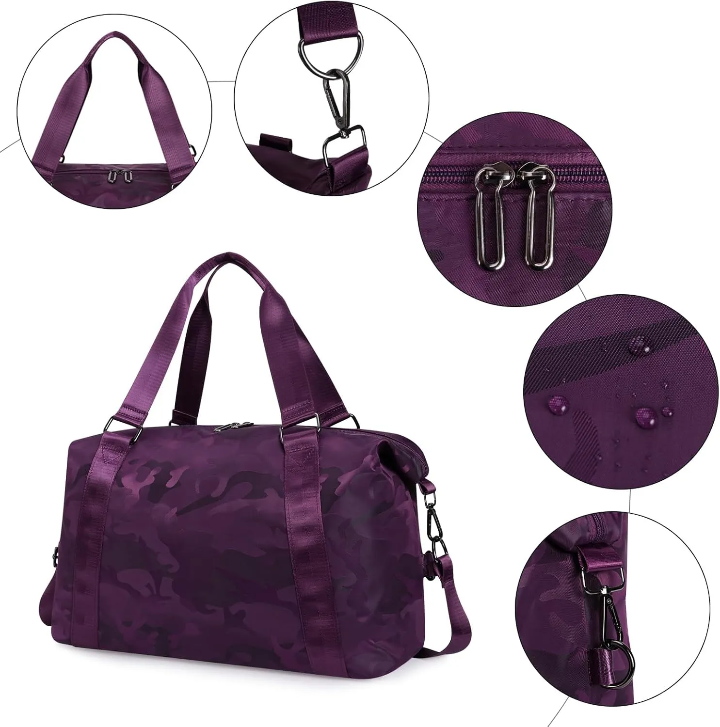 Travel Duffel Bag, Carry On Tote Bag Sports Gym Bag, Shoulder Weekender Overnight Luggage Bag for Women Men