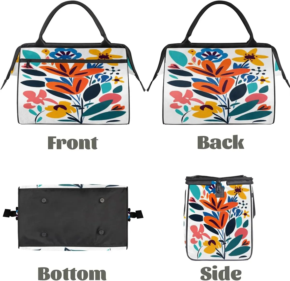 Travel Duffel Bag for Women, Abstract Flower Weekender Overnight Bag Carry on Beach Swim Bags Dance Bag Airlines Approved Personal Item Travel Bag for Yoga, Sports, Hospital