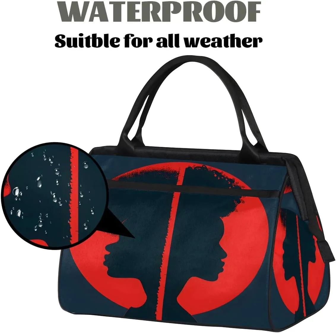 Travel Duffel Bag for Women, Africa Girl Weekender Overnight Bag Carry on Beach Swim Bags Dance Bag Airlines Approved Personal Item Travel Bag for Yoga, Sports, Hospital