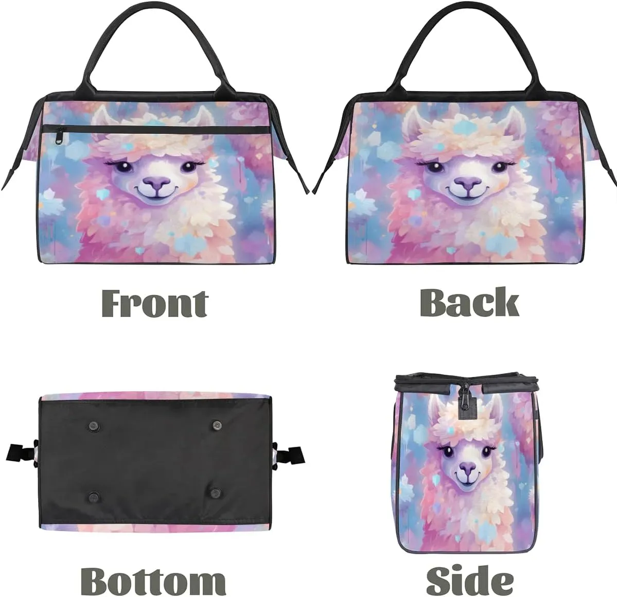 Travel Duffel Bag for Women, Alpaca Animal Weekender Overnight Bag Carry on Beach Swim Bags Dance Bag Airlines Approved Personal Item Travel Bag for Yoga, Sports, Hospital