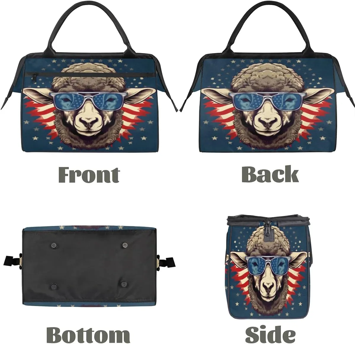 Travel Duffel Bag for Women, American Sheep Weekender Overnight Bag Carry on Beach Swim Bags Dance Bag Airlines Approved Personal Item Travel Bag for Yoga, Sports, Hospital