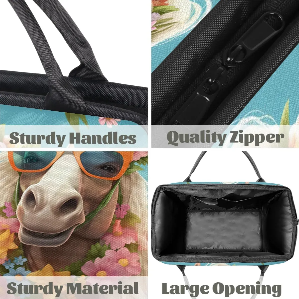 Travel Duffel Bag for Women, Animal Horse Weekender Overnight Bag Carry on Beach Swim Bags Dance Bag Airlines Approved Personal Item Travel Bag for Yoga, Sports, Hospital